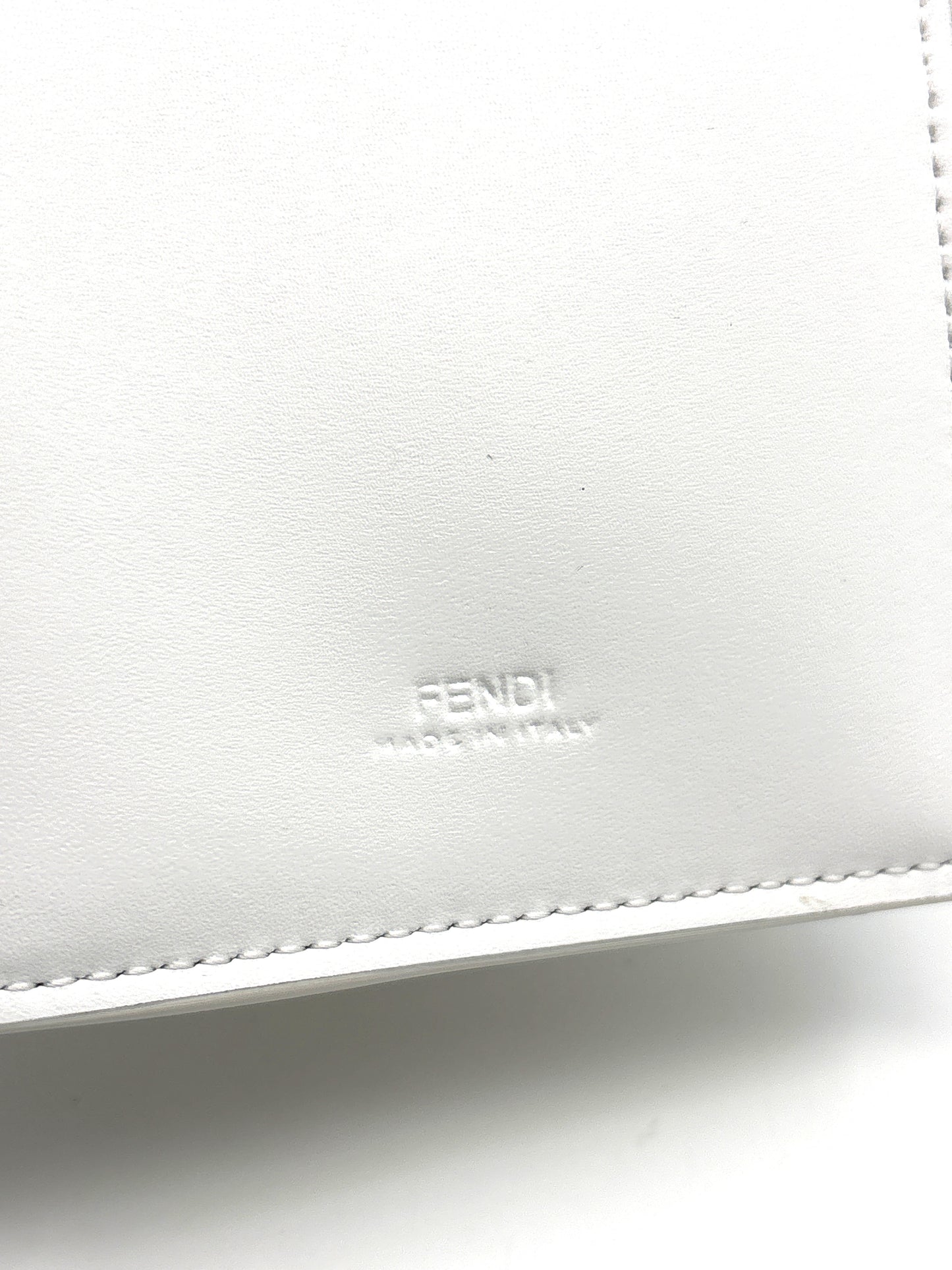 Fendi Phone Case in White Shearling & Leather