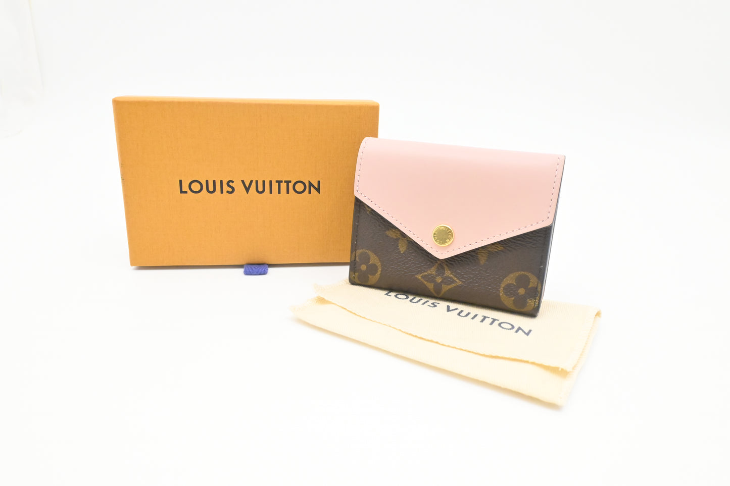 Louis Vuitton Zoe Wallet in Pink Leather and Monogram Canvas