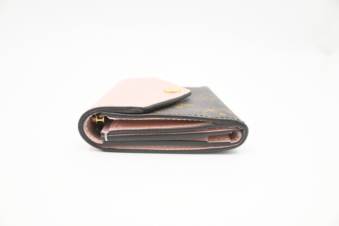 Louis Vuitton Zoe Wallet in Pink Leather and Monogram Canvas