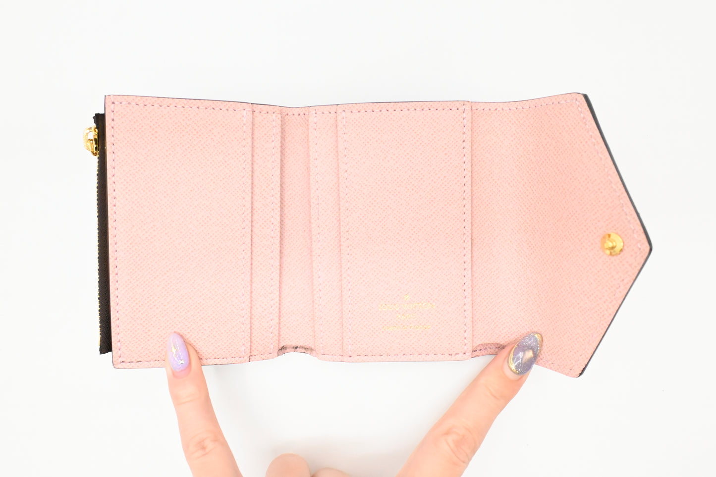 Louis Vuitton Zoe Wallet in Pink Leather and Monogram Canvas