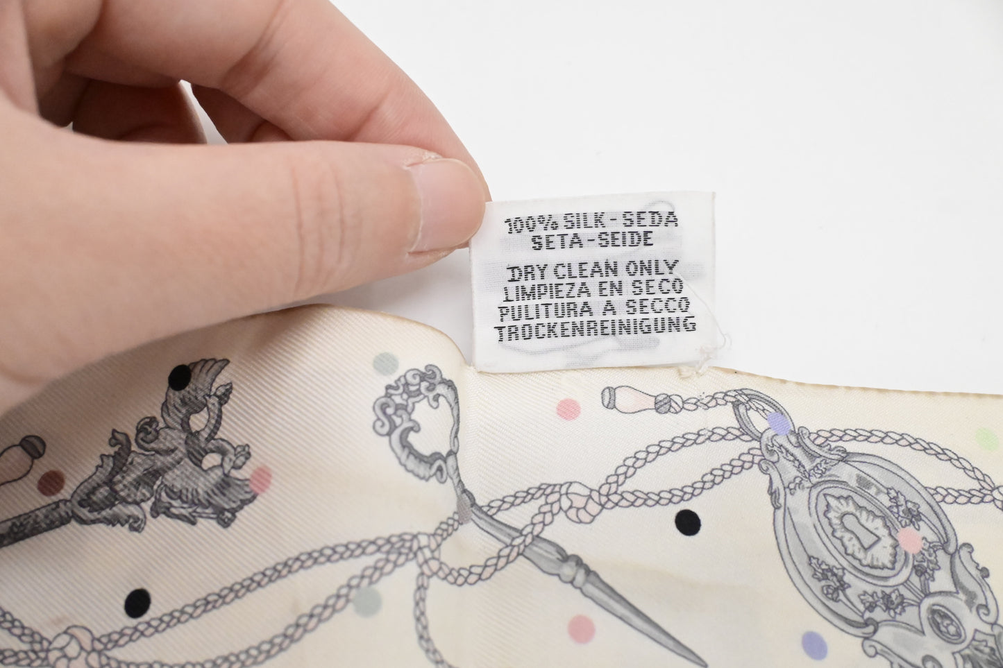 Hermes Twilly in White Silk