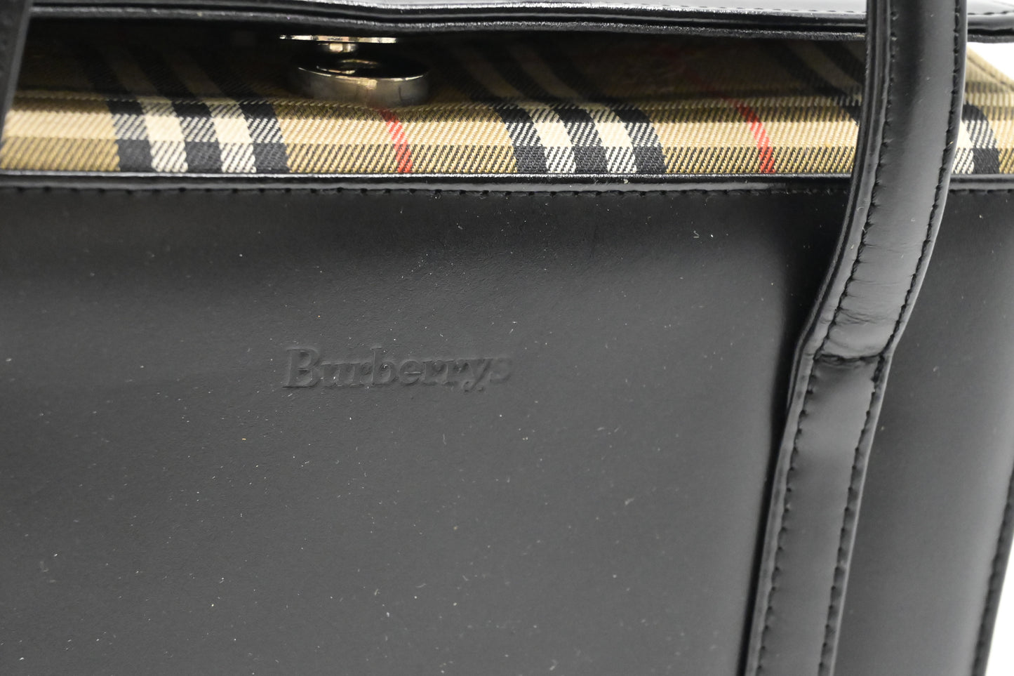 Burberry Box Handbag in Black Leather
