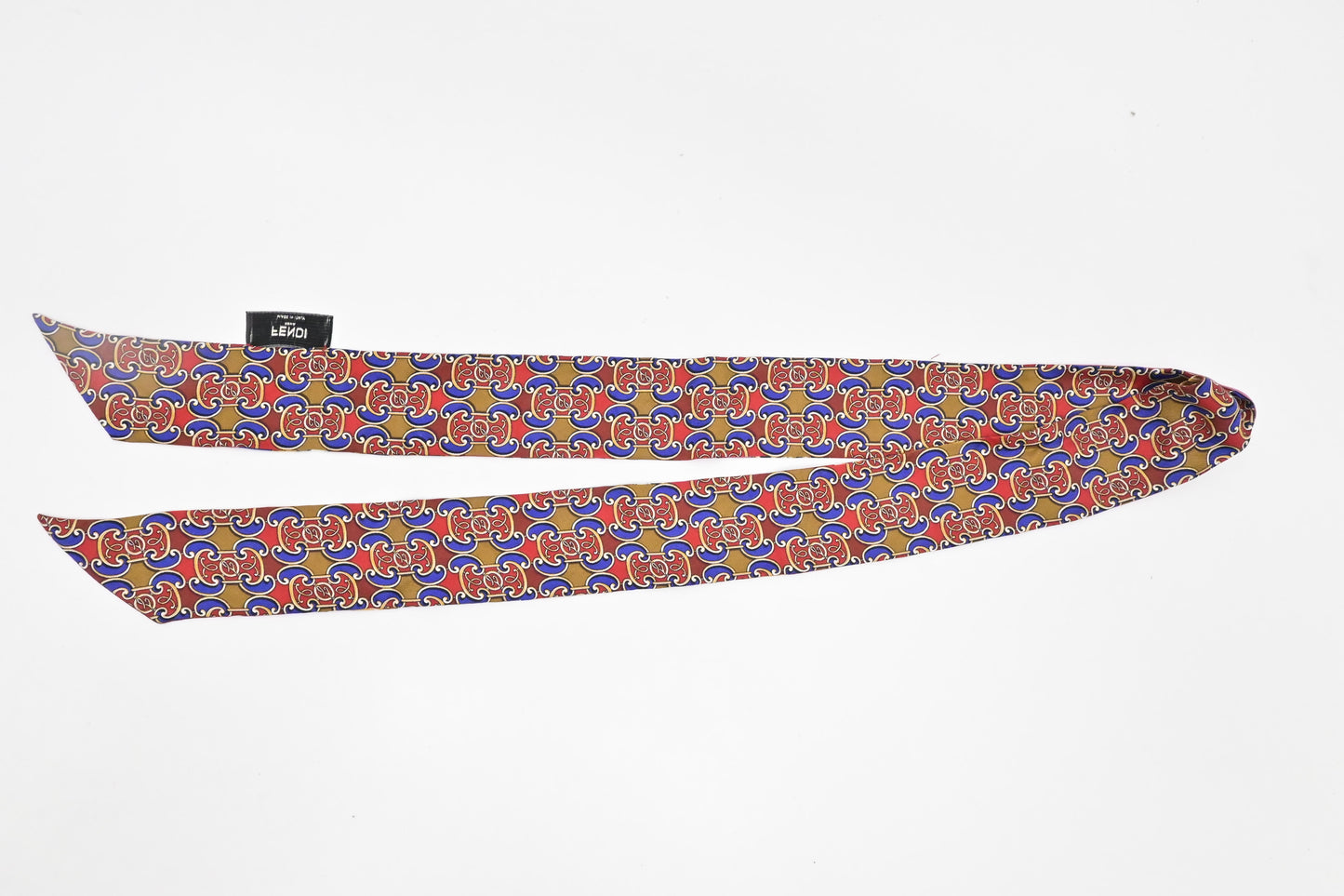 Fendi Wrappy Bandeau in Red Multicolor Silk
