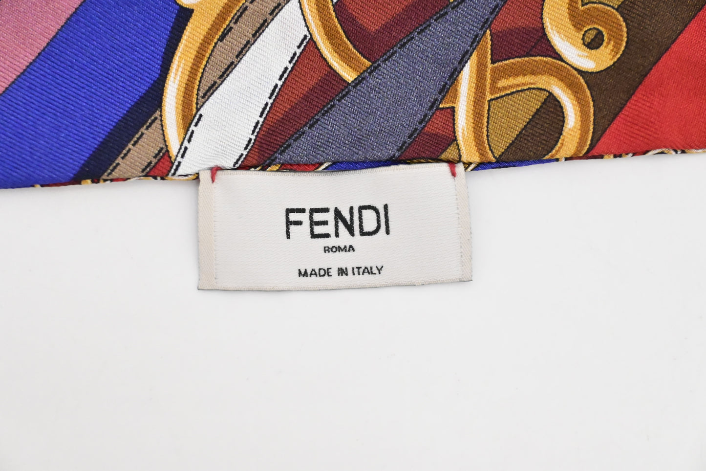 Fendi Wrappy Bandeau in Red Multicolor Silk