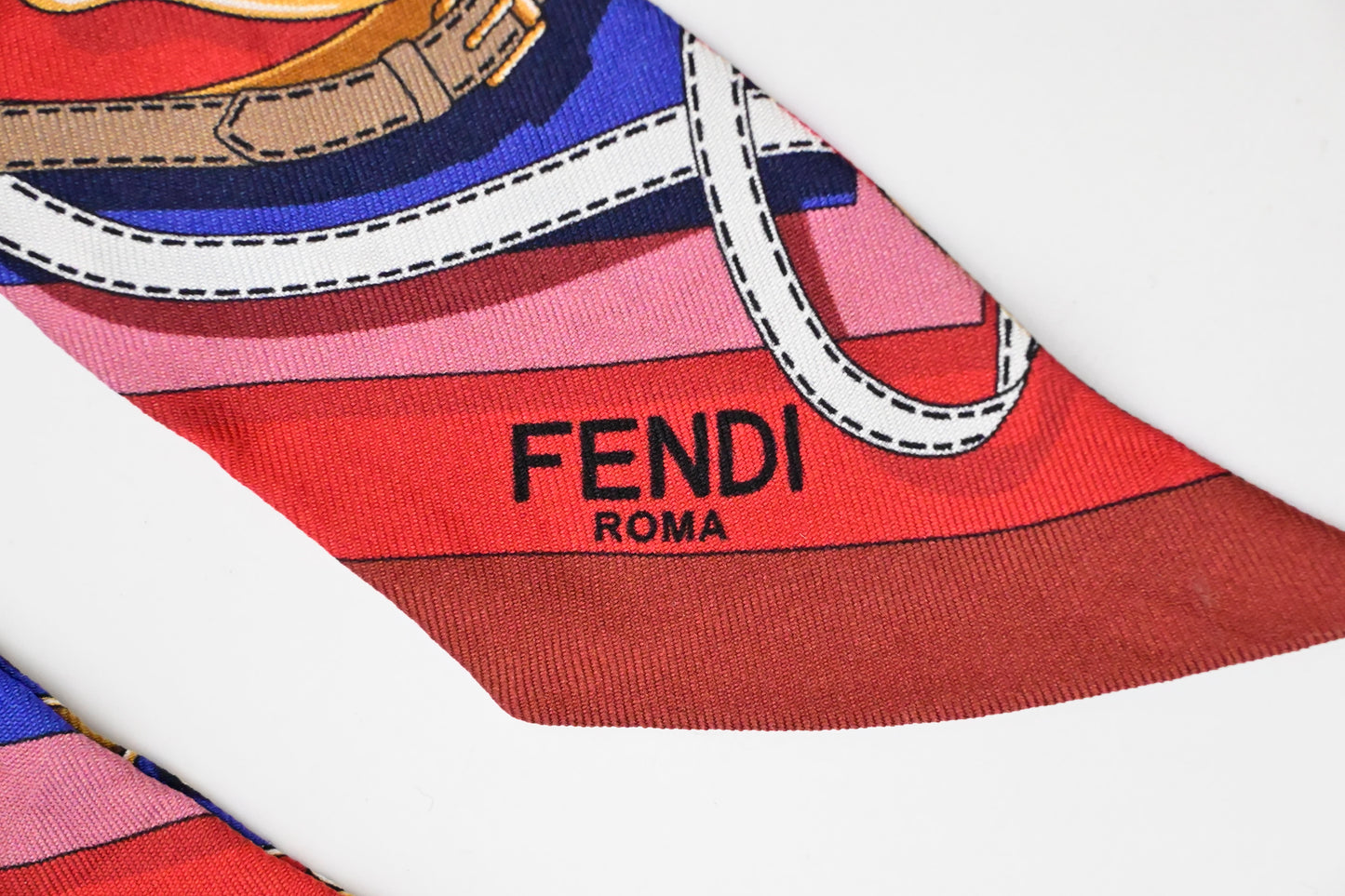 Fendi Wrappy Bandeau in Red Multicolor Silk