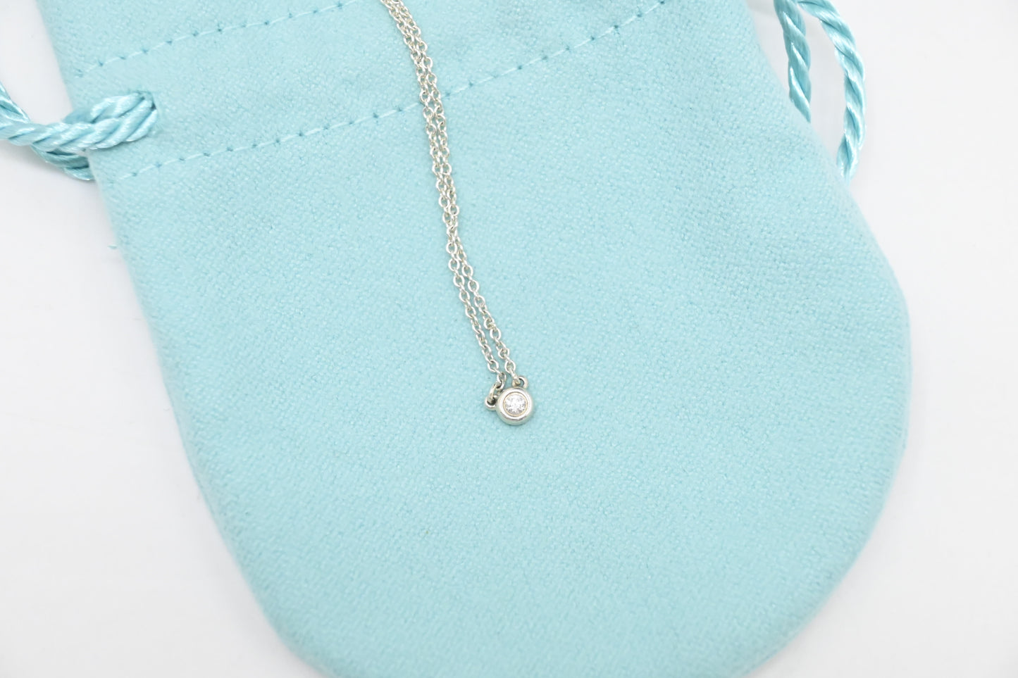 Tiffany & Co. Diamonds By The Yard Single Diamond Necklace in Sterling Silver
