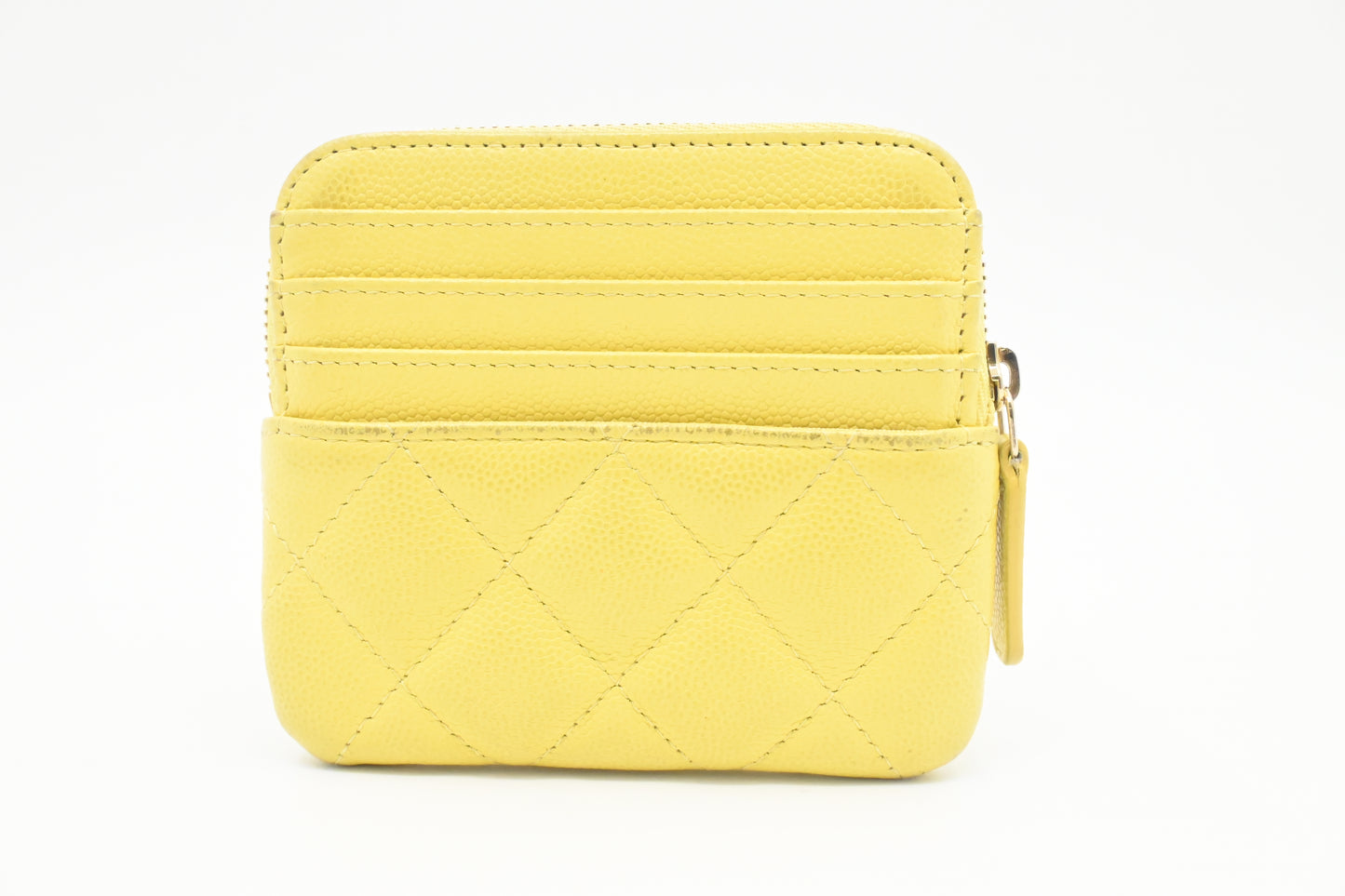 Chanel Card Case in Pastel Yellow Caviar Leather