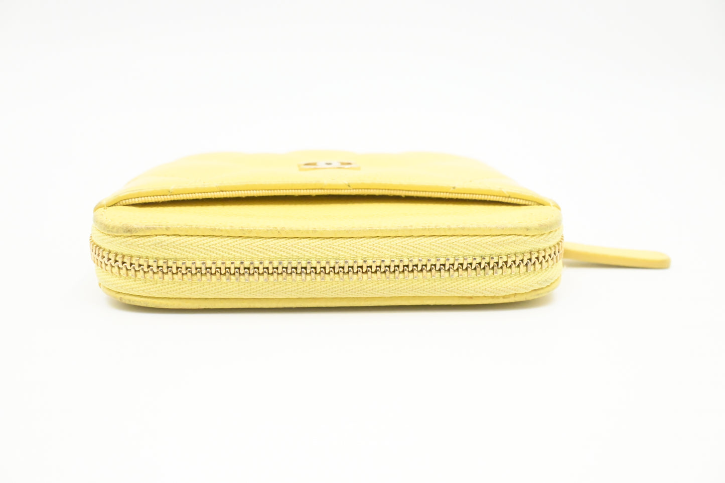 Chanel Card Case in Pastel Yellow Caviar Leather