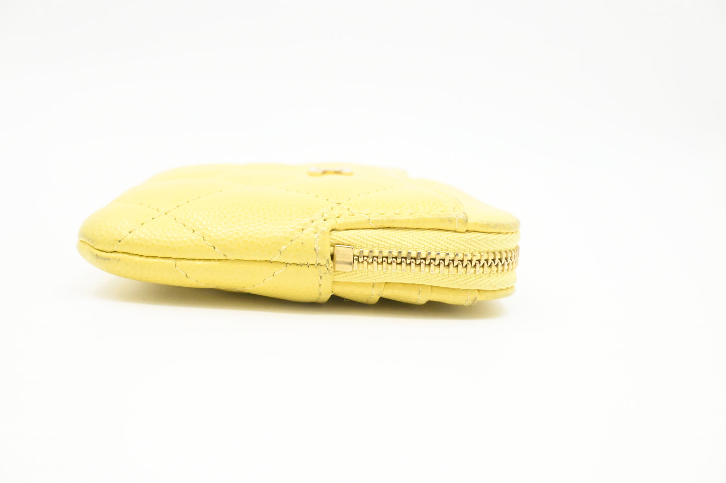 Chanel Card Case in Pastel Yellow Caviar Leather