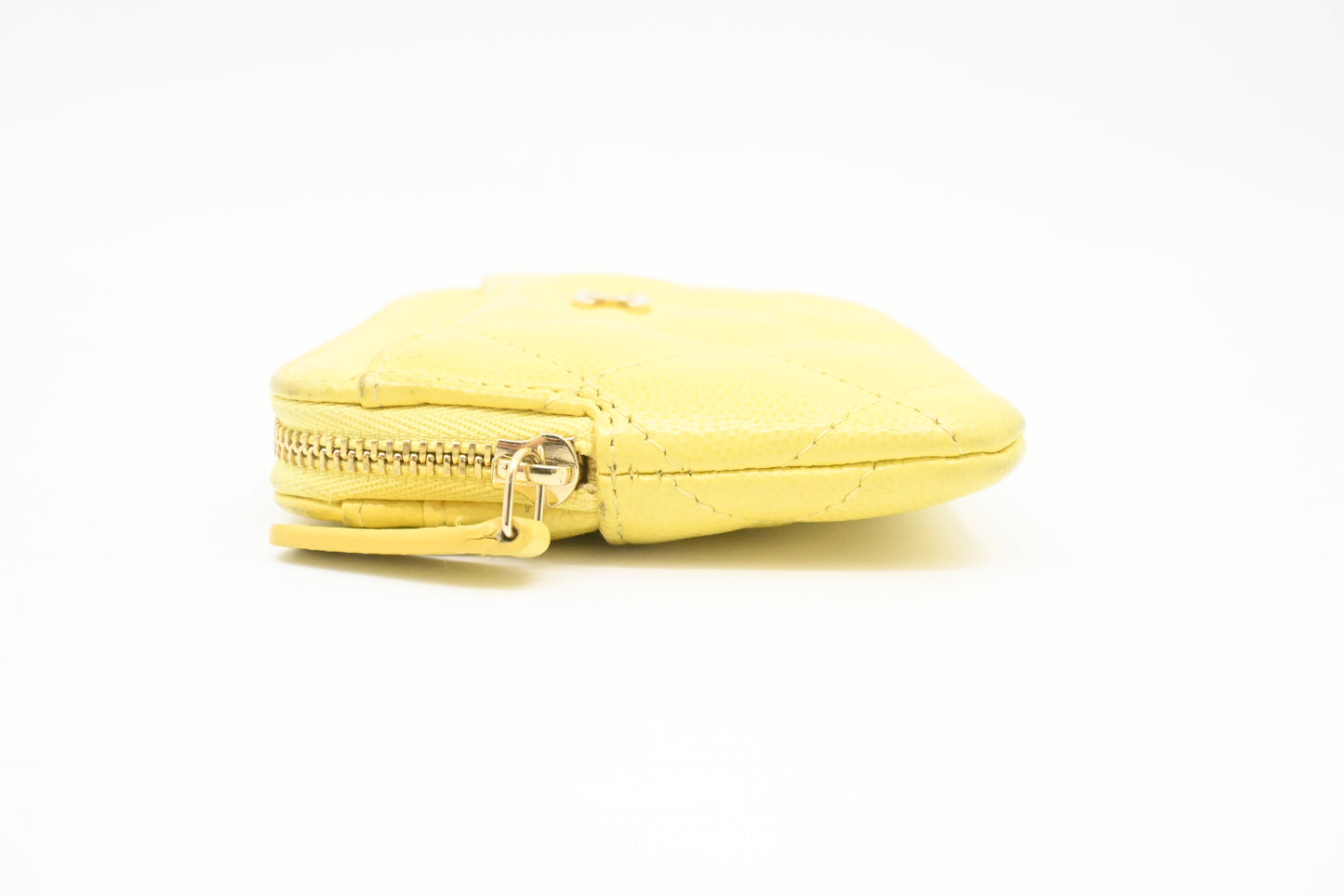 Chanel Card Case in Pastel Yellow Caviar Leather