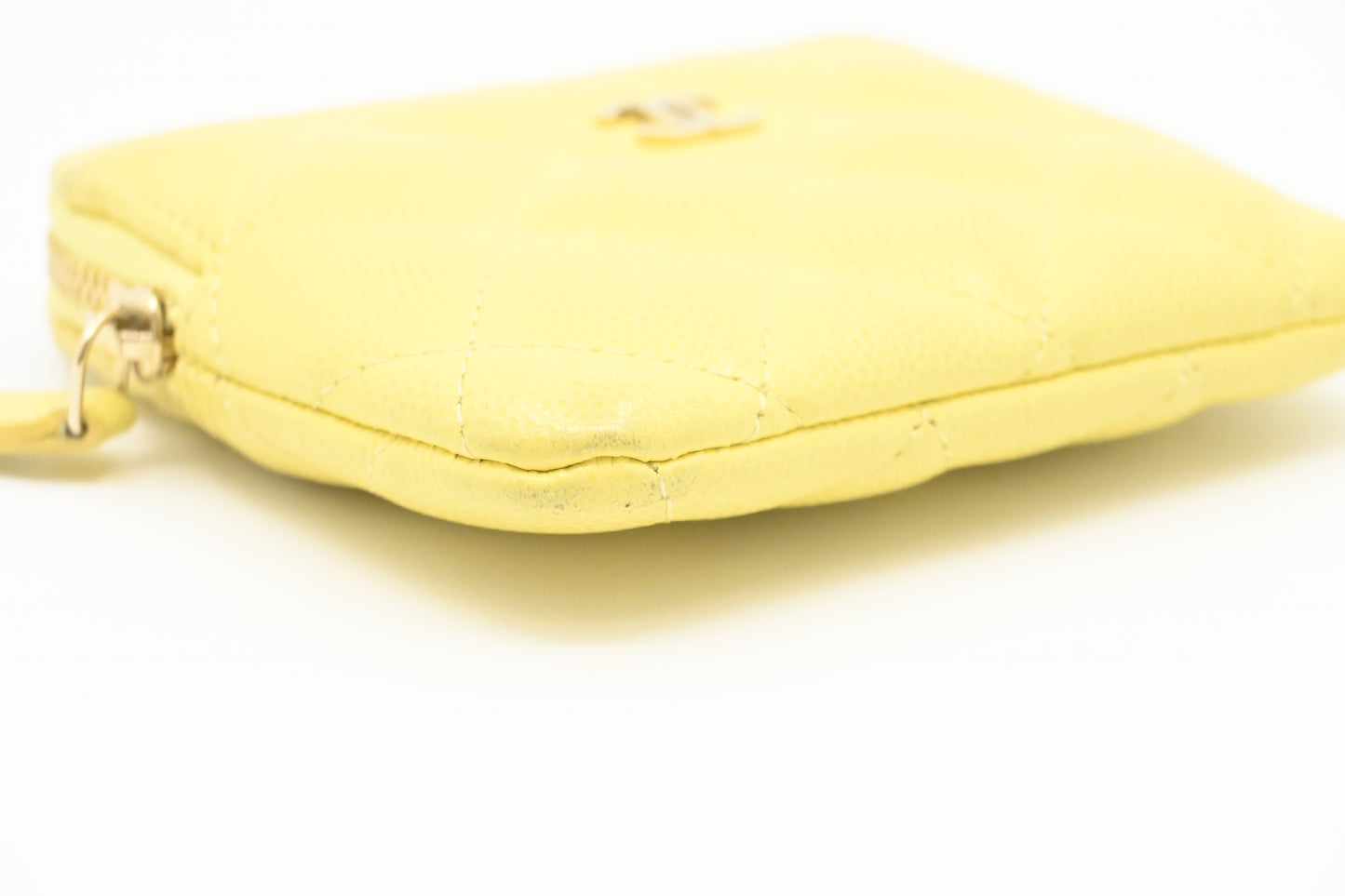 Chanel Card Case in Pastel Yellow Caviar Leather