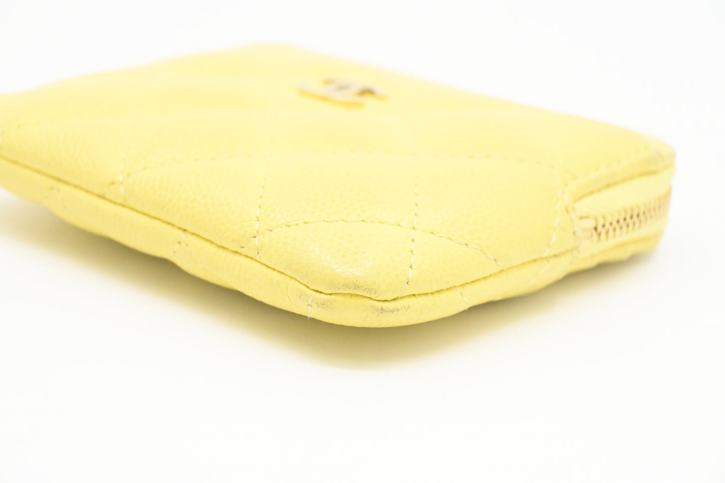 Chanel Card Case in Pastel Yellow Caviar Leather
