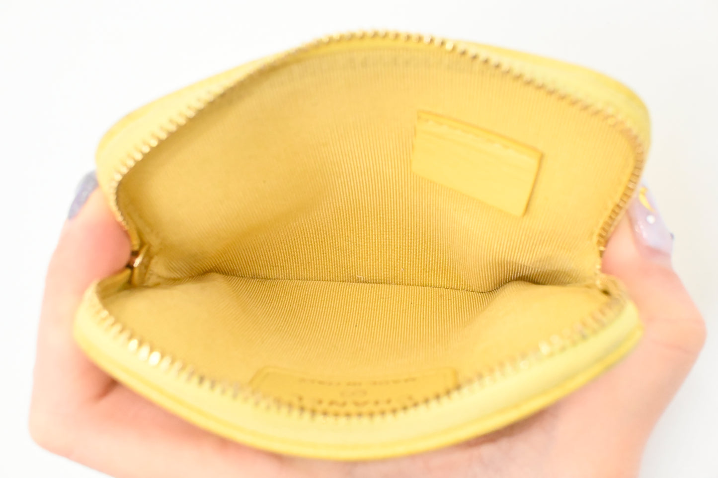 Chanel Card Case in Pastel Yellow Caviar Leather