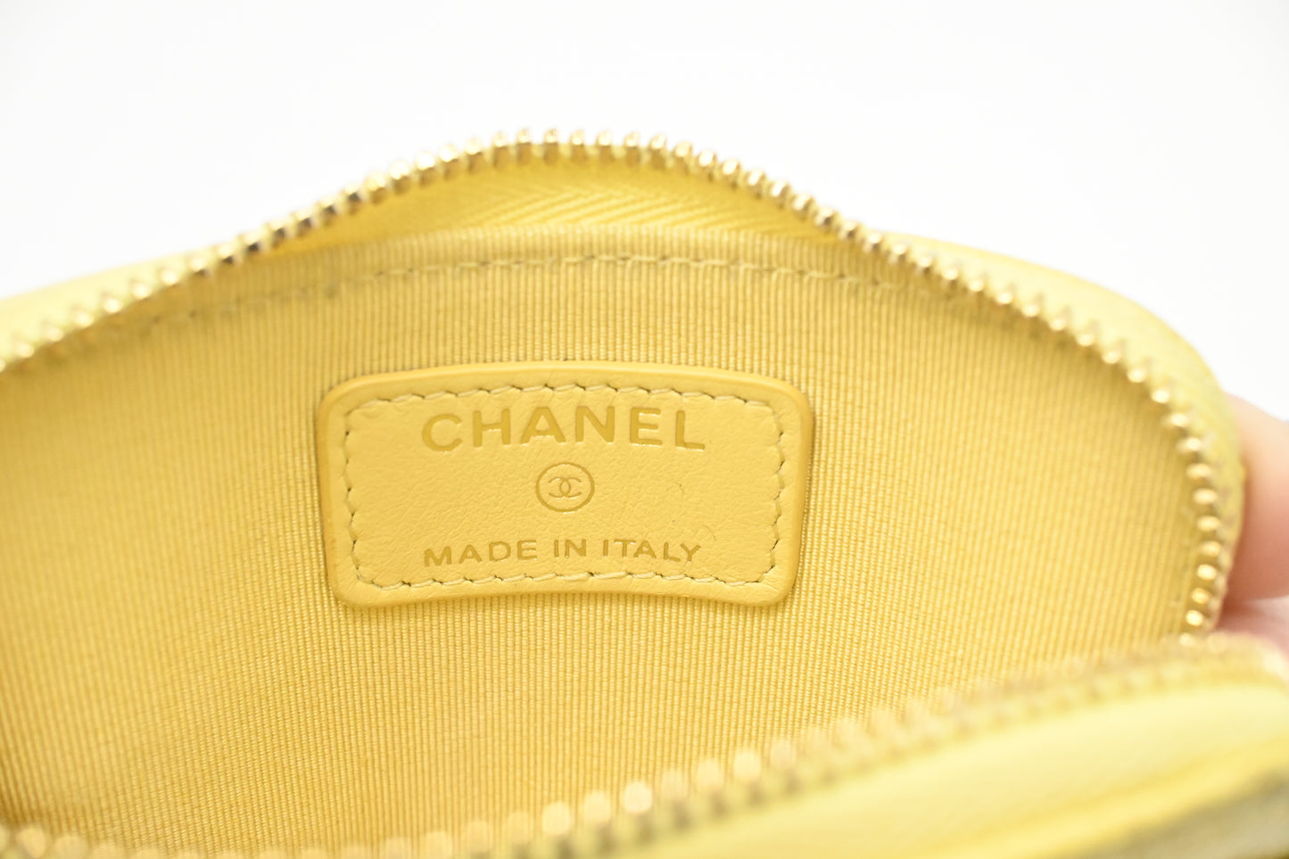 Chanel Card Case in Pastel Yellow Caviar Leather