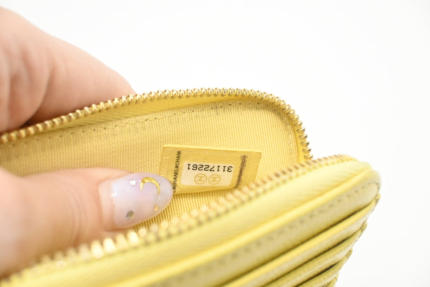 Chanel Card Case in Pastel Yellow Caviar Leather