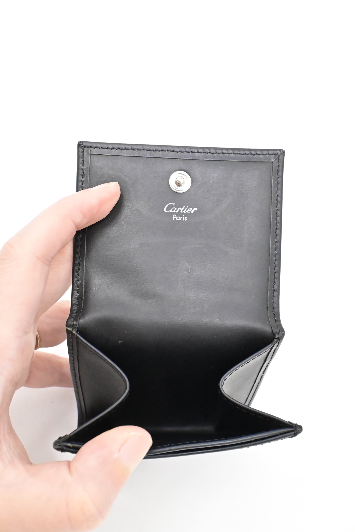 Cartier Coin Case in Black Leather