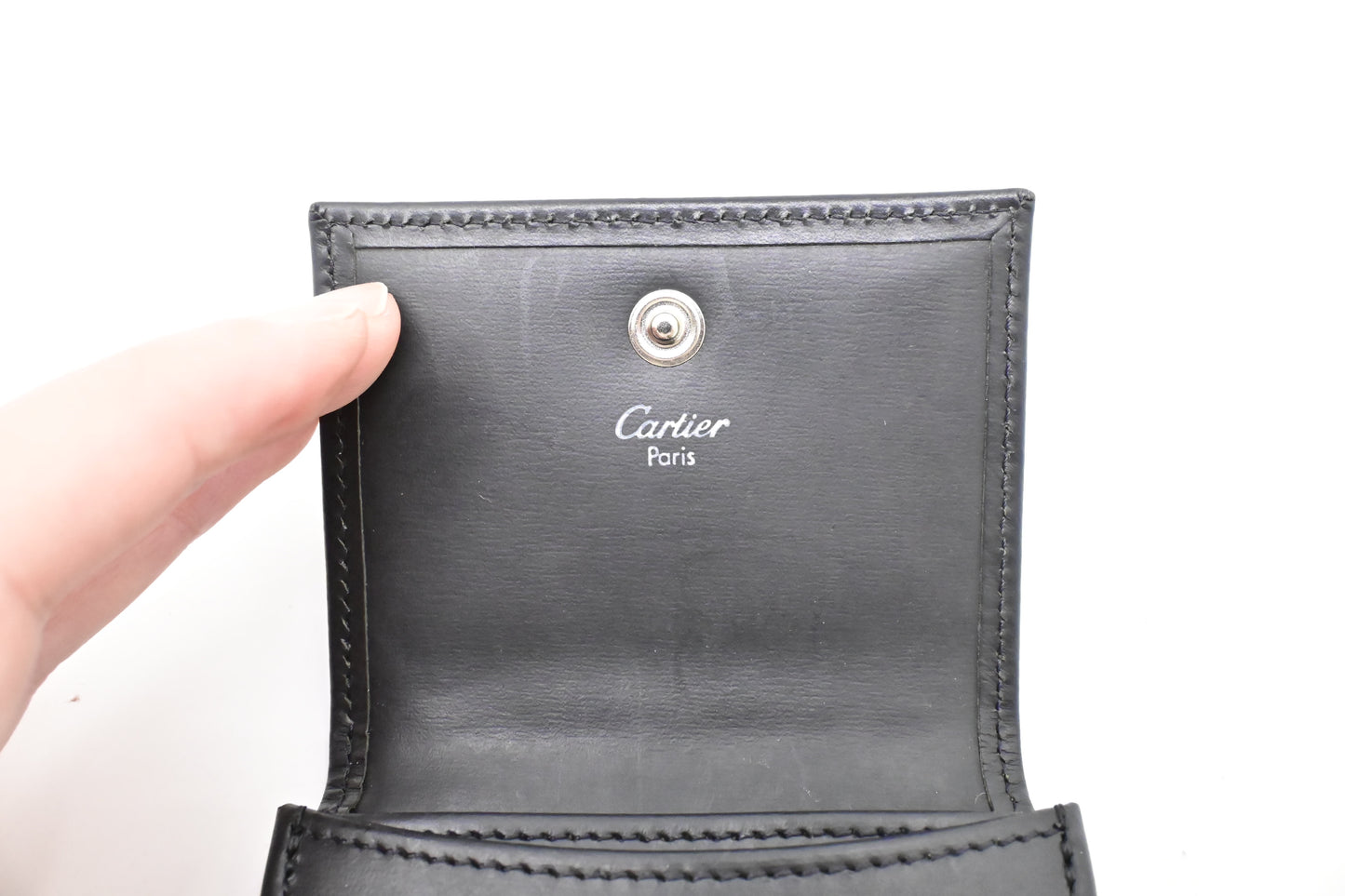 Cartier Coin Case in Black Leather