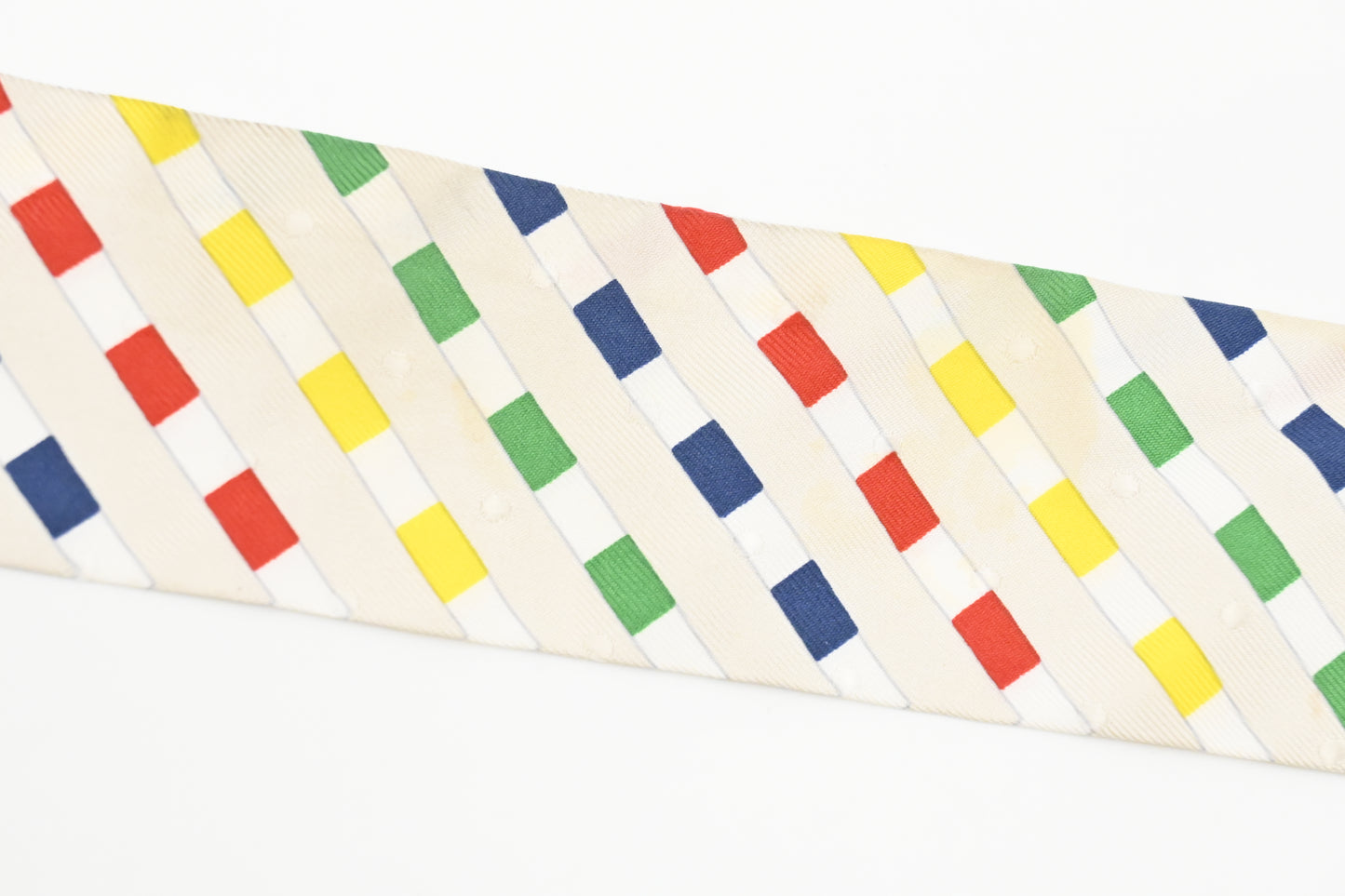 Hermes 'Bouclerie Moderne' Twilly in White Multicolor Silk