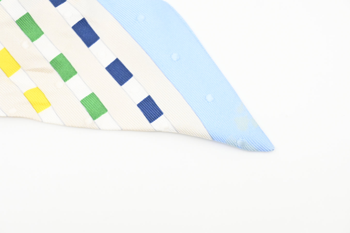 Hermes 'Bouclerie Moderne' Twilly in White Multicolor Silk