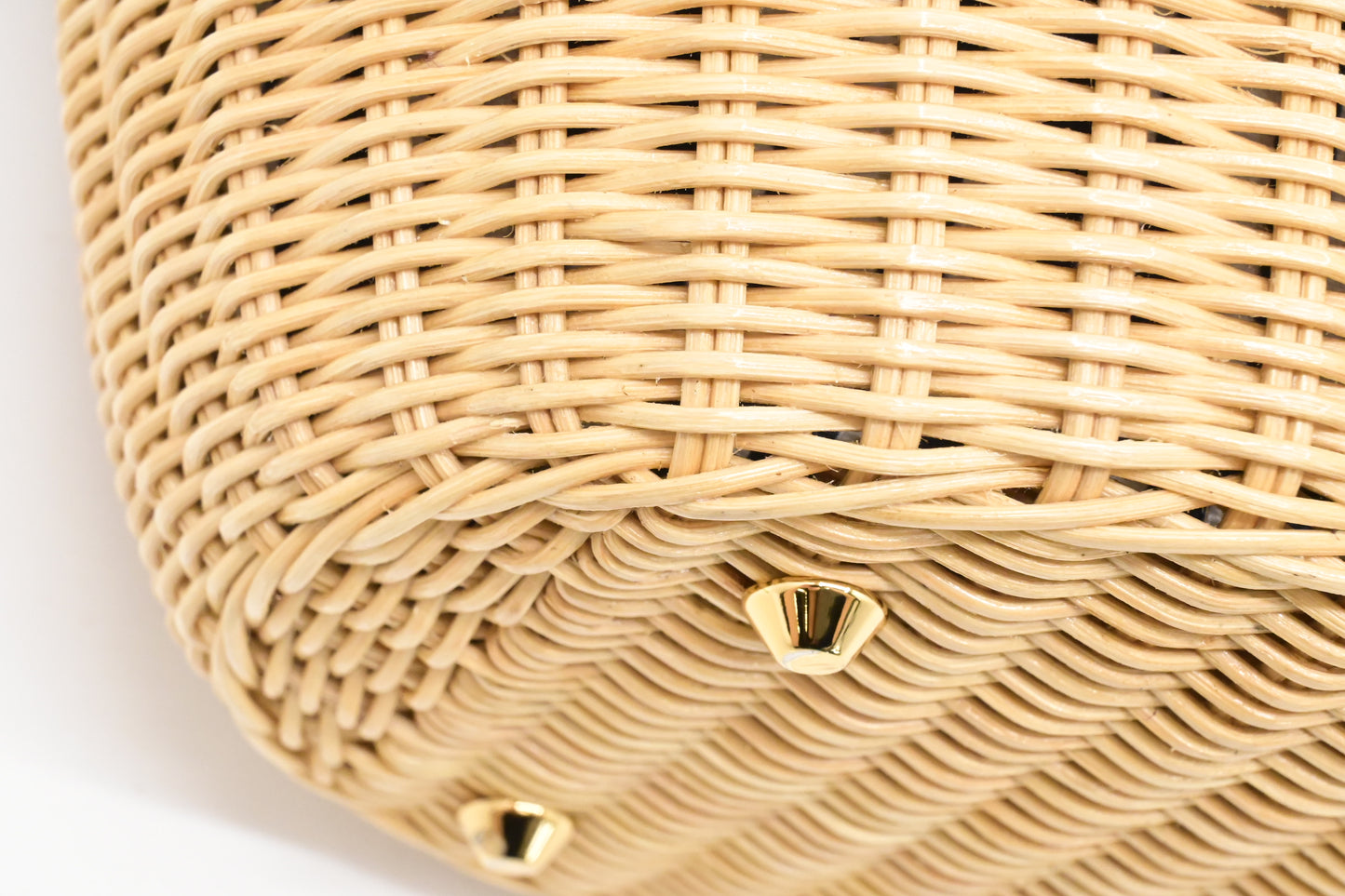 Prada Wicker Basket Bag in Blue & White Striped Canvas