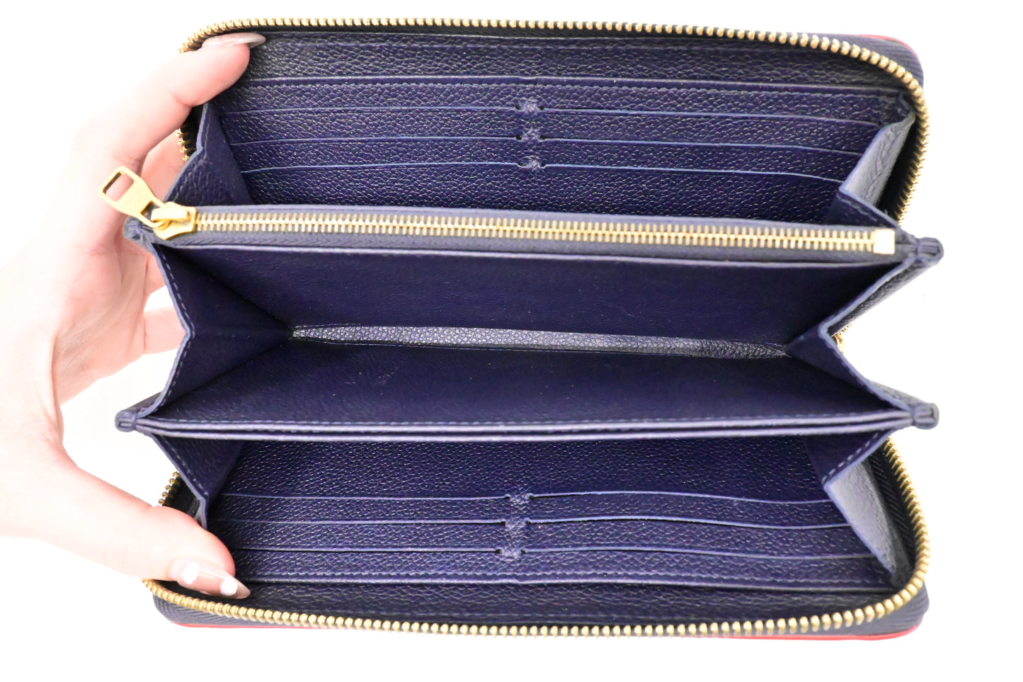 Louis Vuitton Zippy Long Wallet in Marine Rouge Empreinte Leather