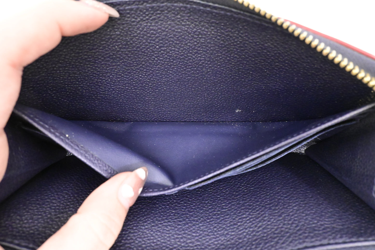 Louis Vuitton Zippy Long Wallet in Marine Rouge Empreinte Leather