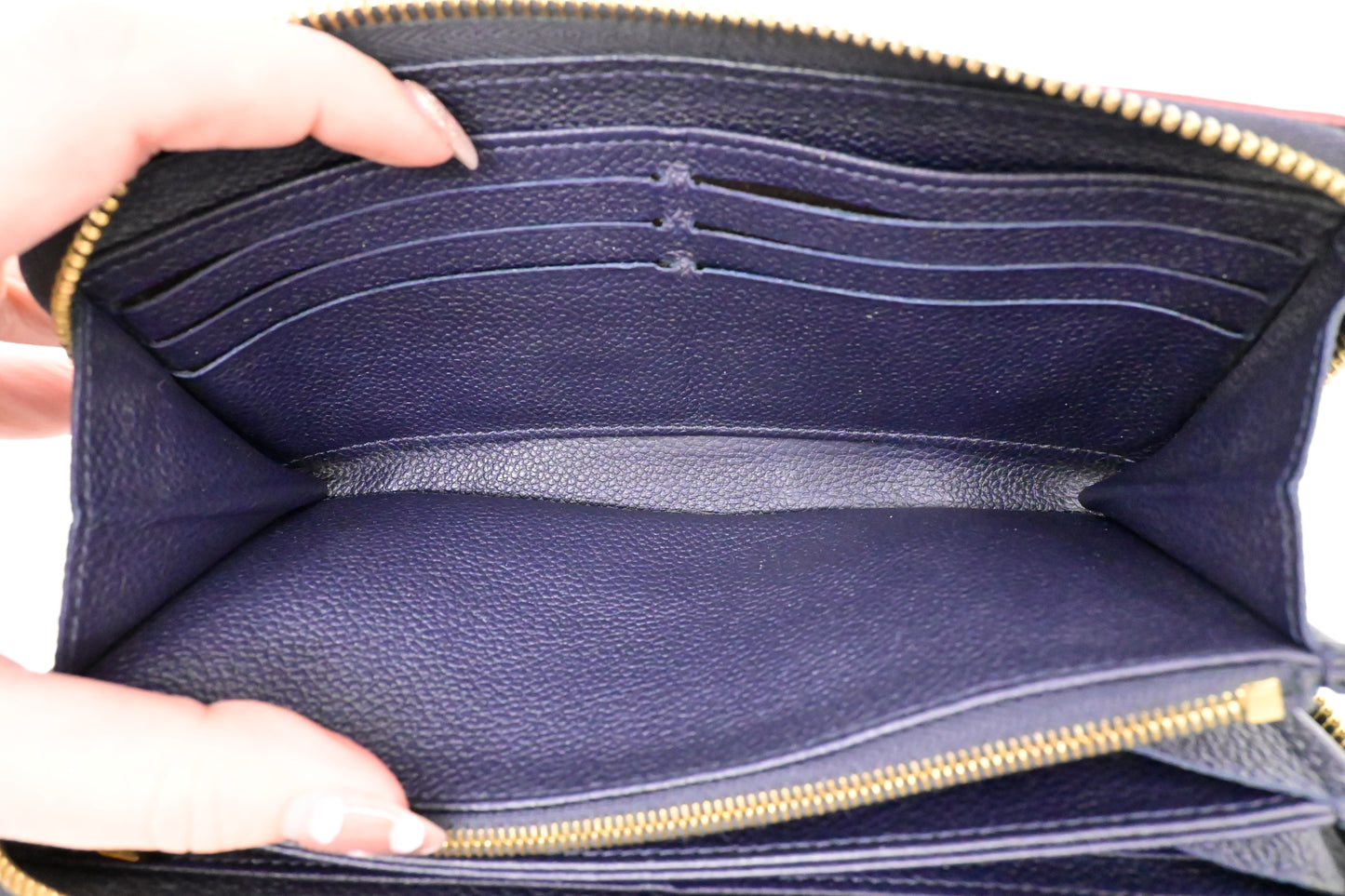 Louis Vuitton Zippy Long Wallet in Marine Rouge Empreinte Leather
