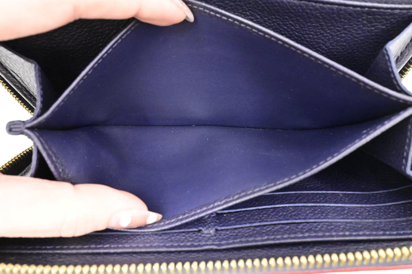 Louis Vuitton Zippy Long Wallet in Marine Rouge Empreinte Leather