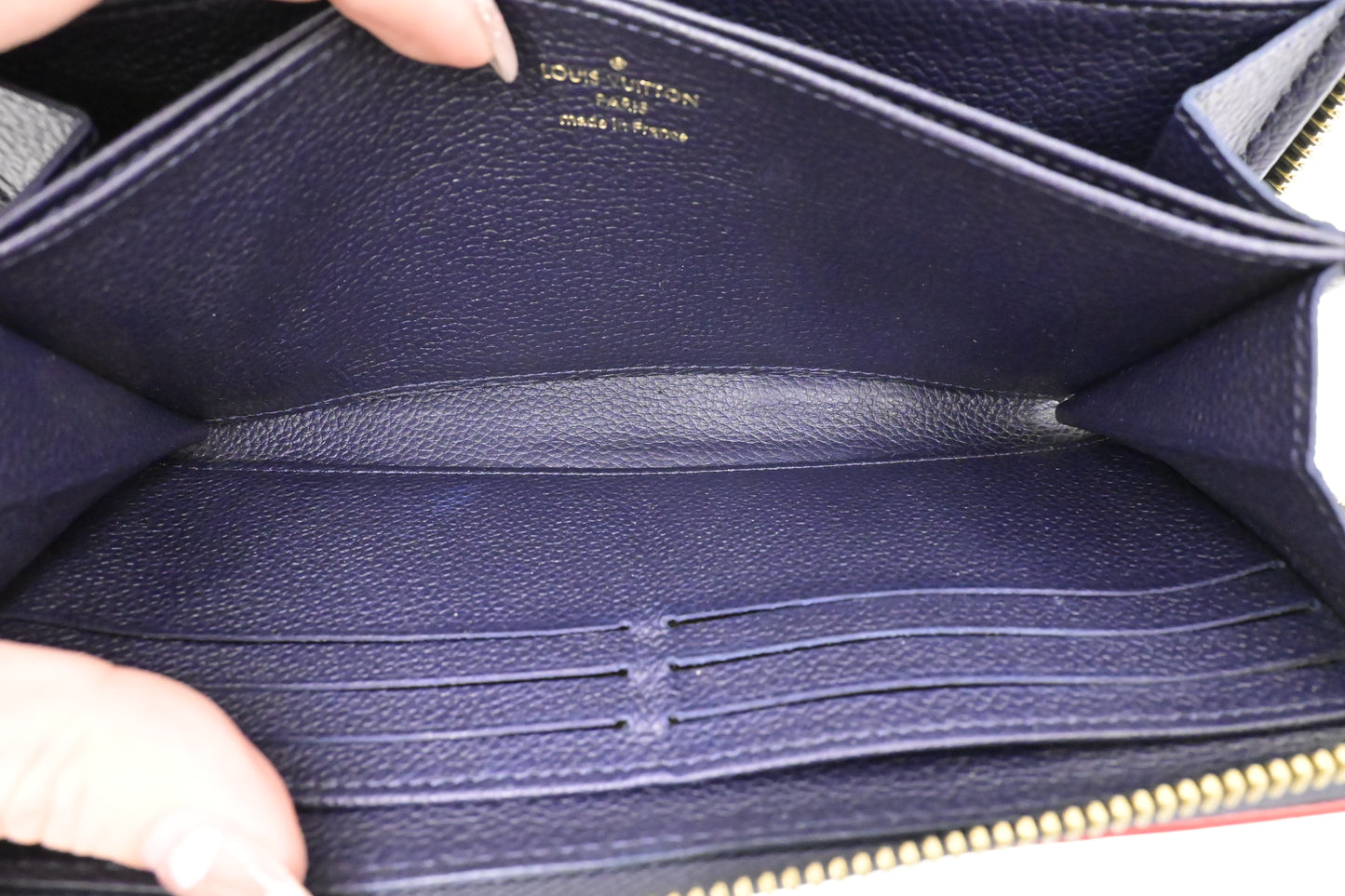 Louis Vuitton Zippy Long Wallet in Marine Rouge Empreinte Leather