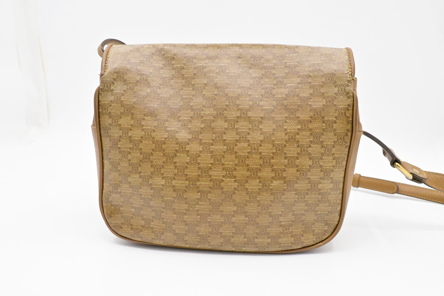 Celine Crossbody Bag in Brown Triomphe Coated Canvas