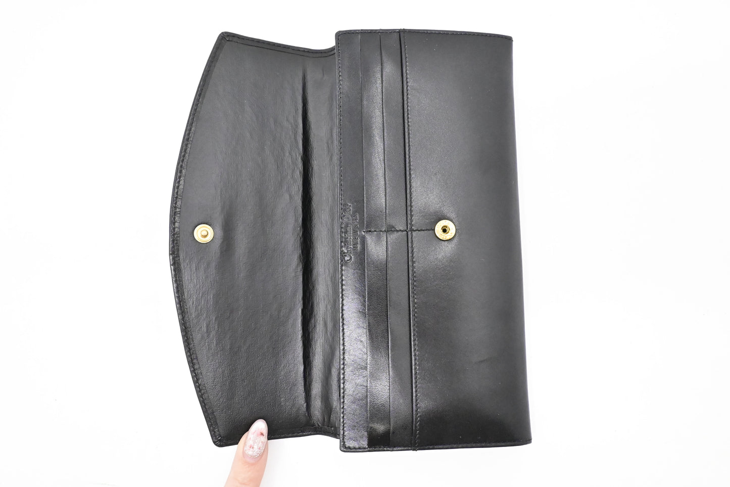 Dior Long Wallet in Black Leather