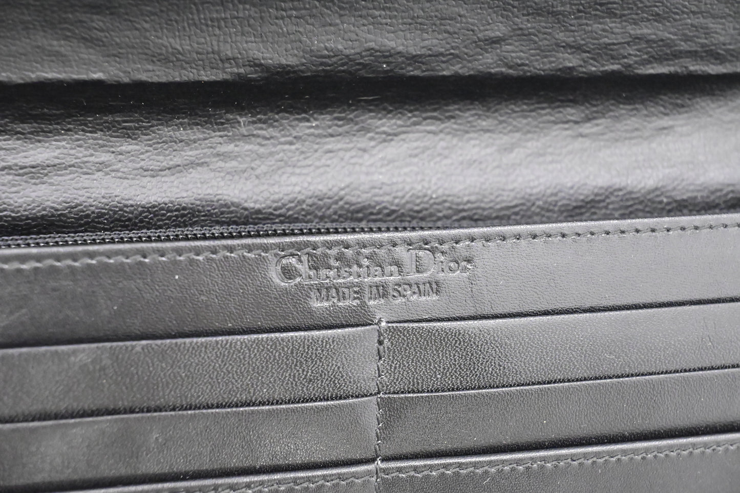 Dior Long Wallet in Black Leather