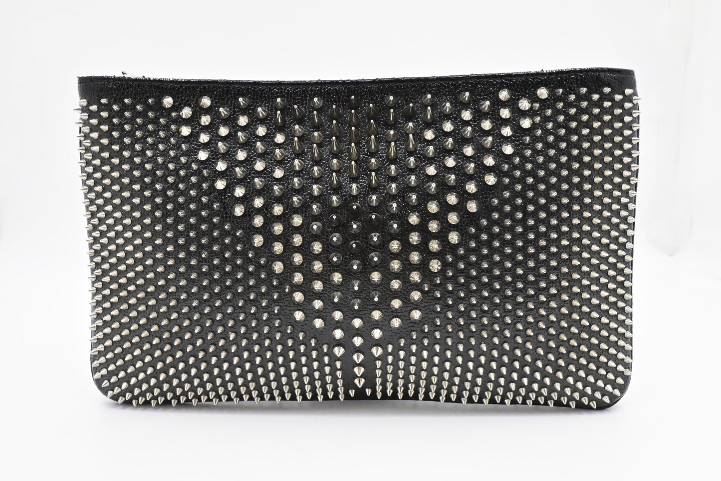 Louboutin Loubiposh Clutch in Black Spiked Leather