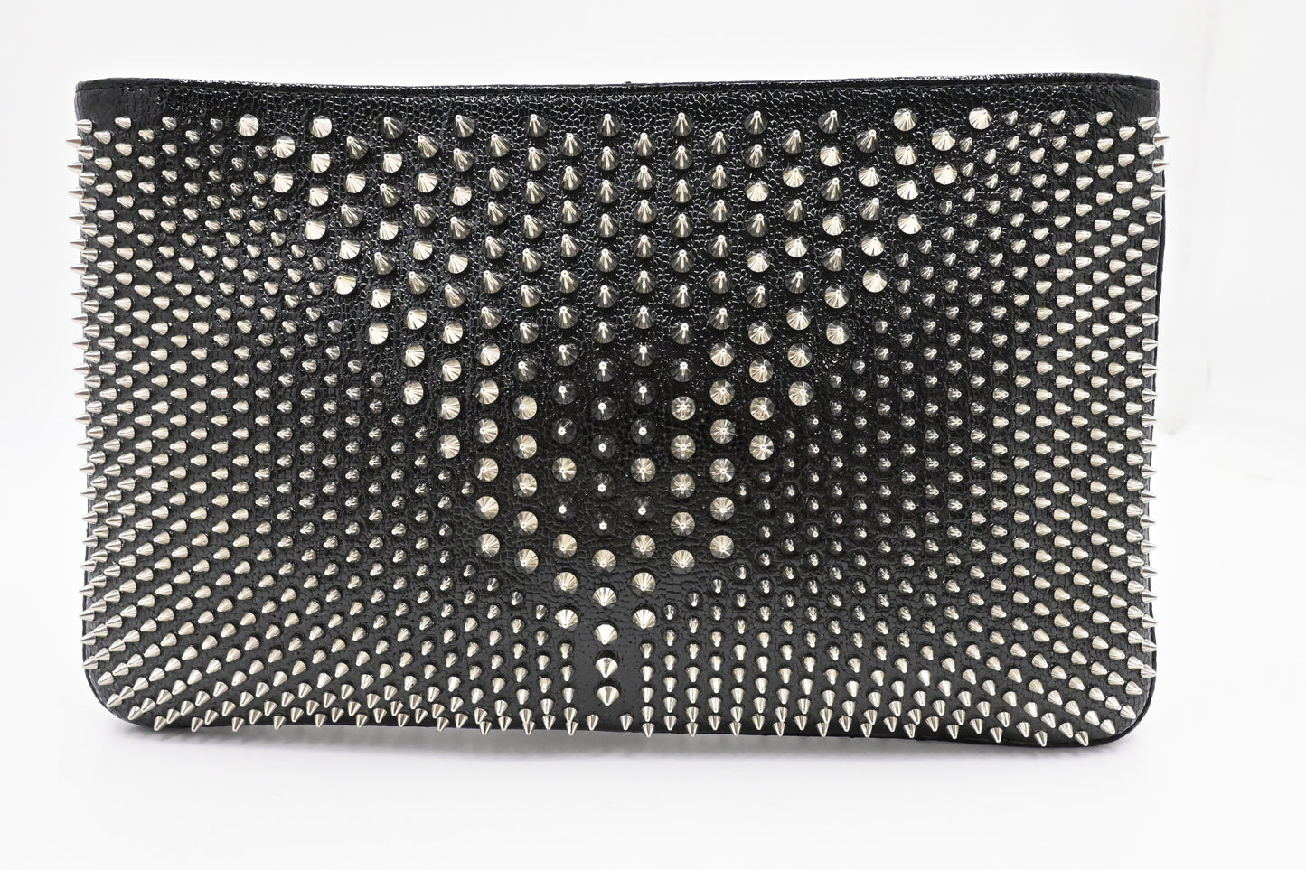Louboutin Loubiposh Clutch in Black Spiked Leather