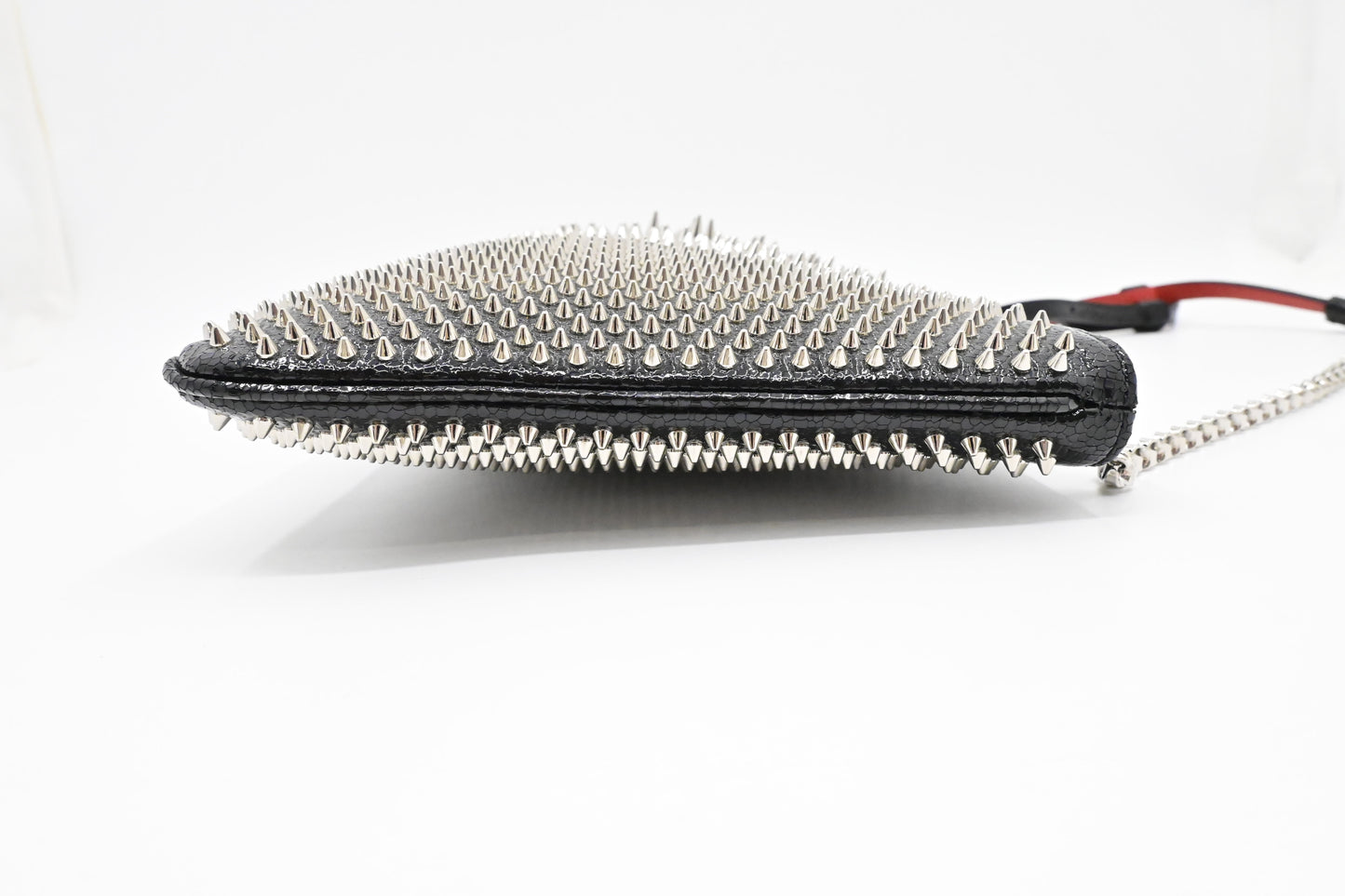 Louboutin Loubiposh Clutch in Black Spiked Leather