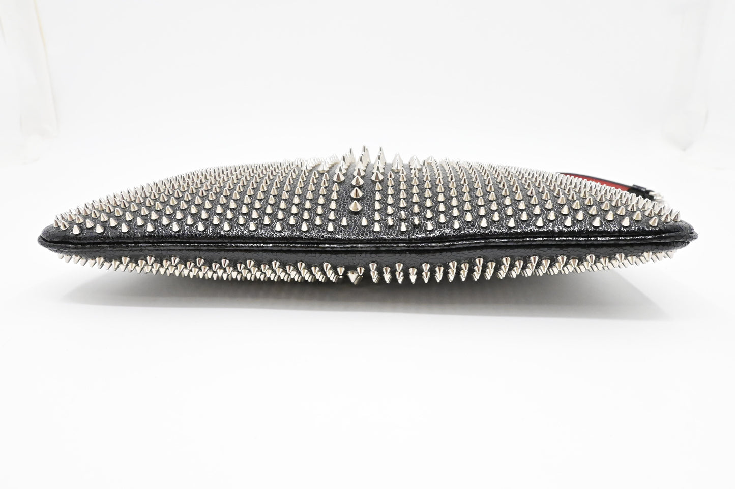Louboutin Loubiposh Clutch in Black Spiked Leather