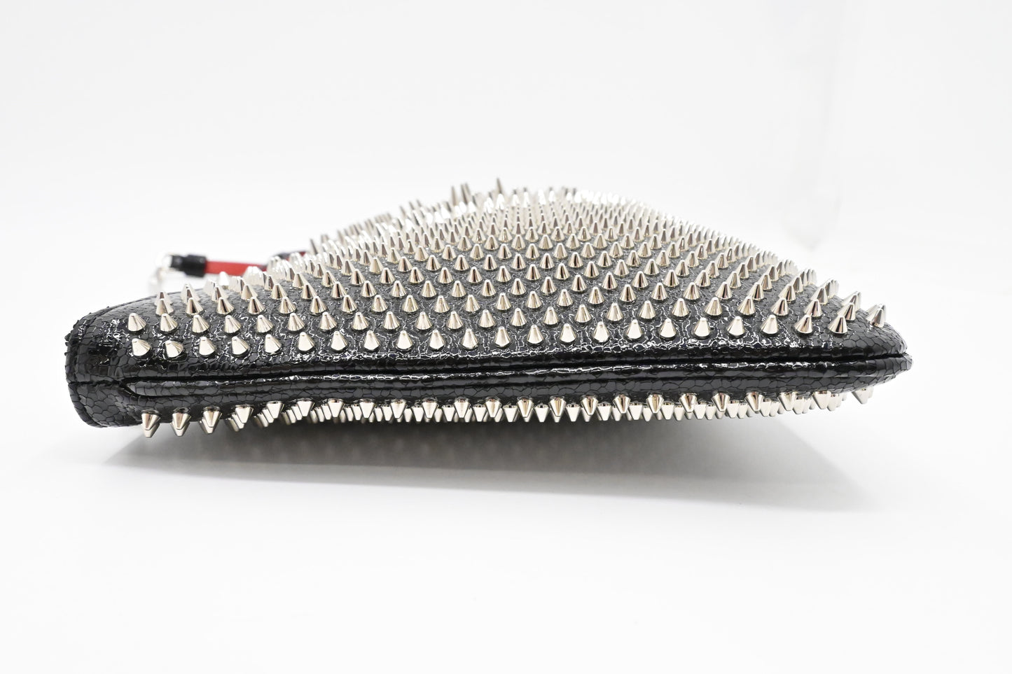 Louboutin Loubiposh Clutch in Black Spiked Leather
