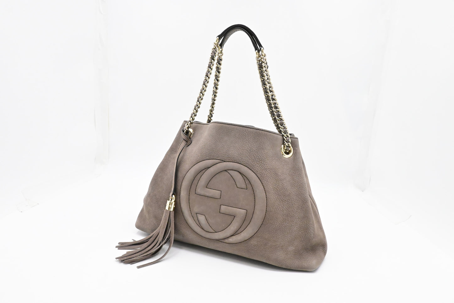 Gucci Soho Chain Shoulder Bag in Gray Leather