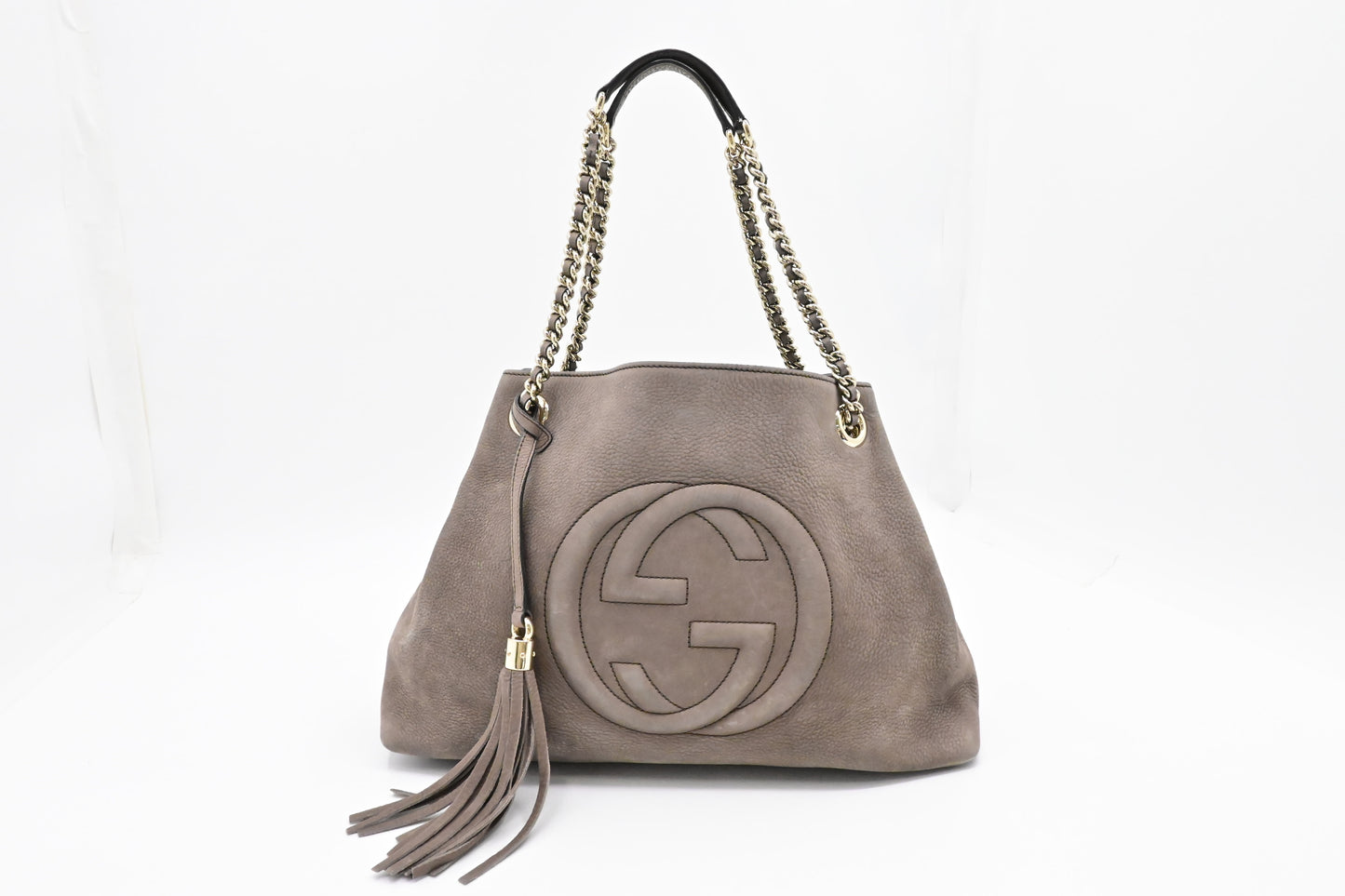 Gucci Soho Chain Shoulder Bag in Gray Leather