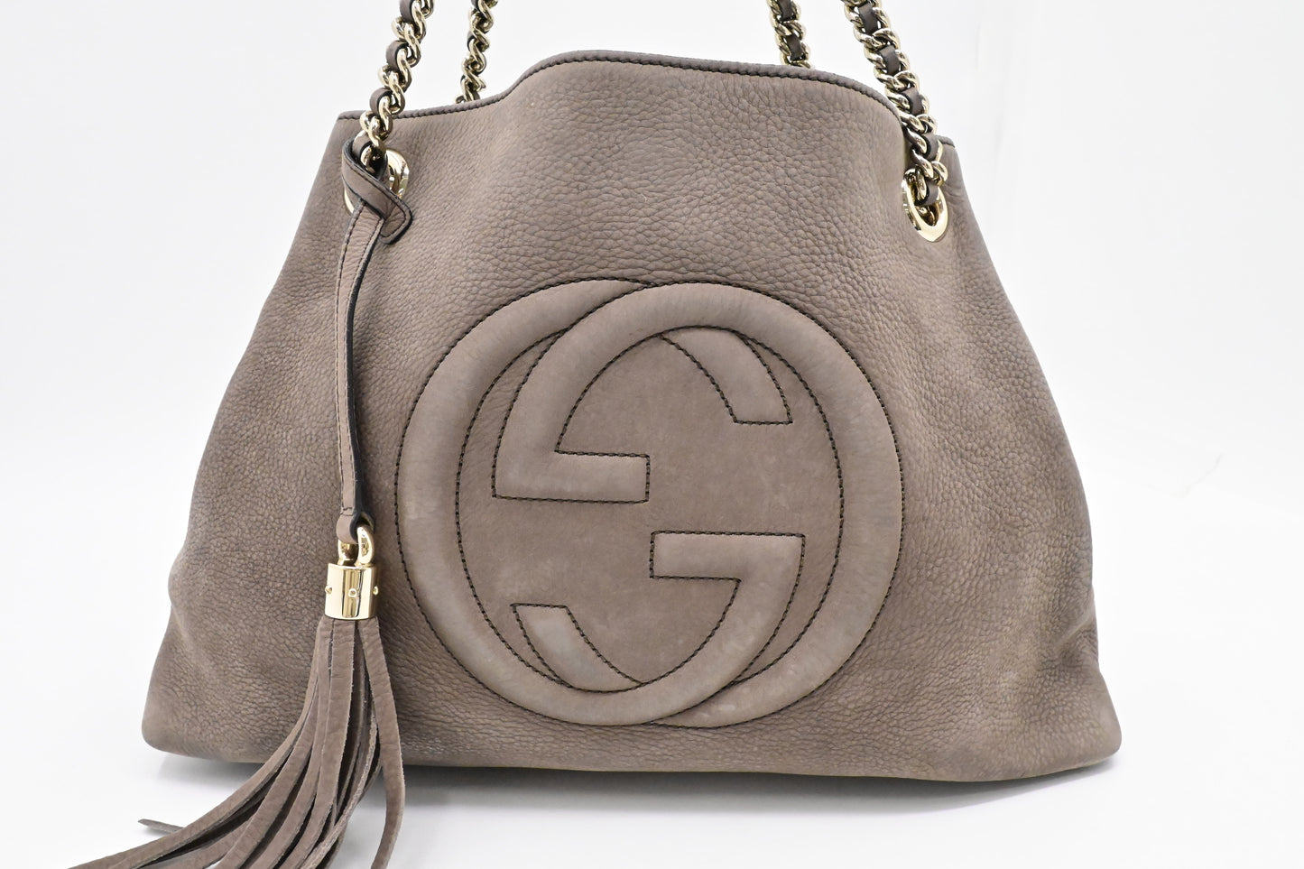 Gucci Soho Chain Shoulder Bag in Gray Leather
