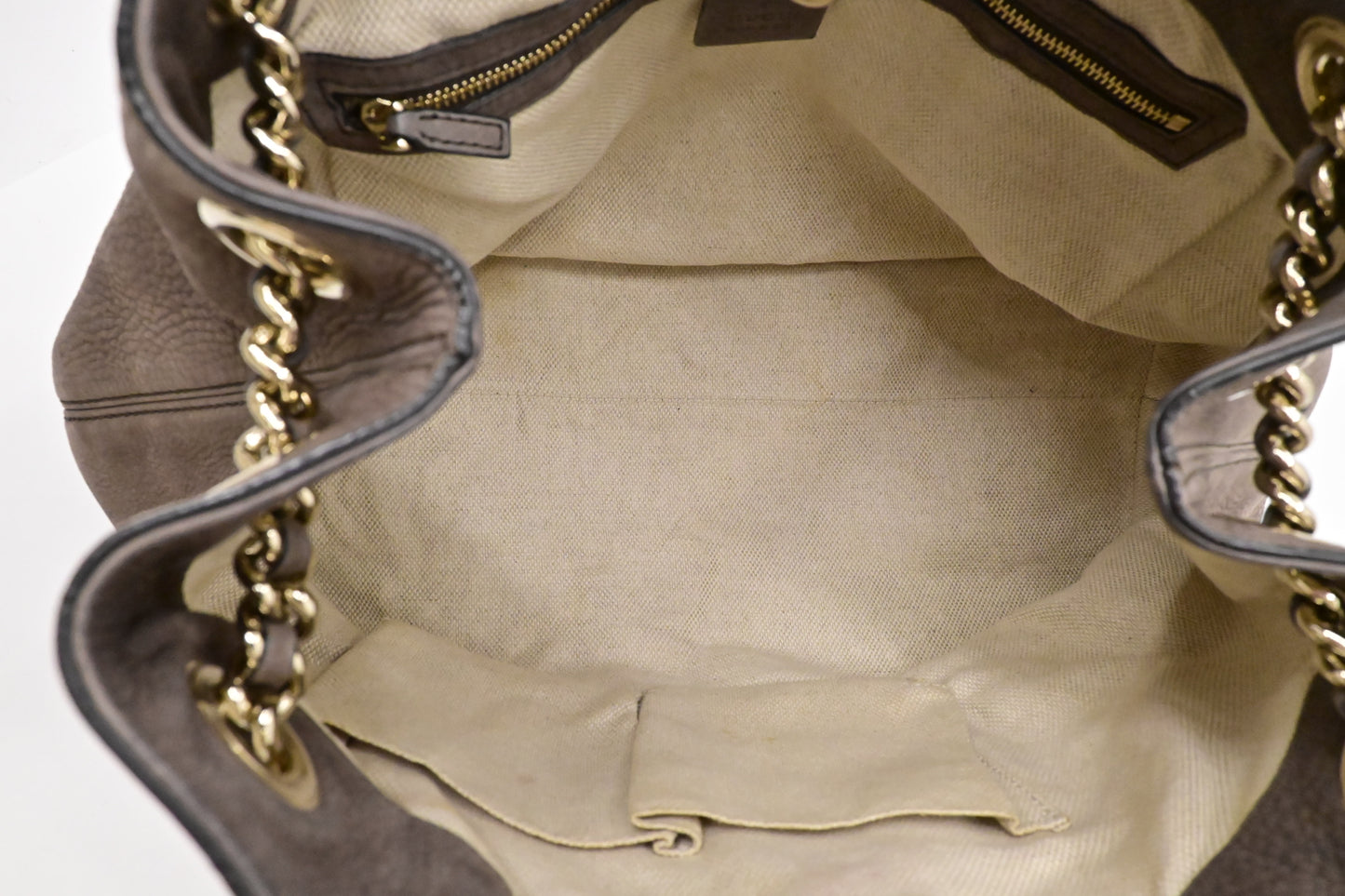 Gucci Soho Chain Shoulder Bag in Gray Leather