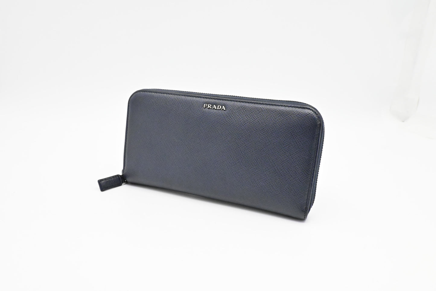 Prada Long Wallet in Navy Saffiano Leather