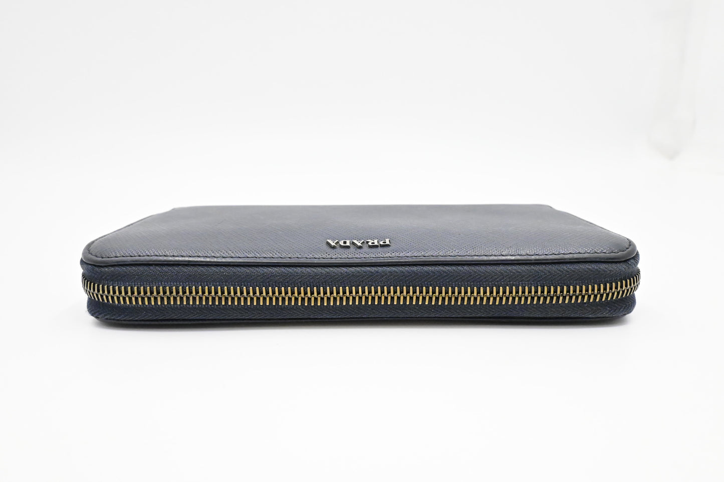 Prada Long Wallet in Navy Saffiano Leather