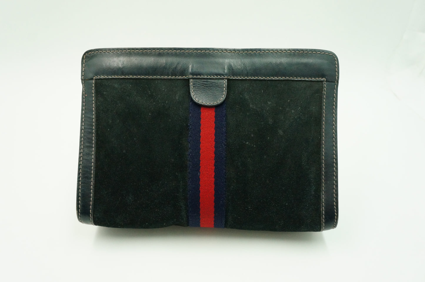 Gucci "Accessory Collection" Pouch in Navy Blue Suede Leather