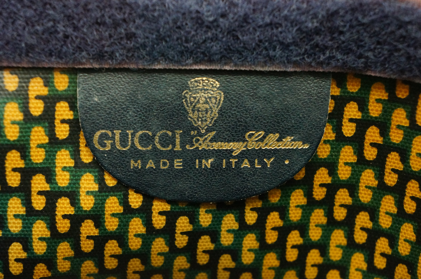 Gucci "Accessory Collection" Pouch in Navy Blue Suede Leather