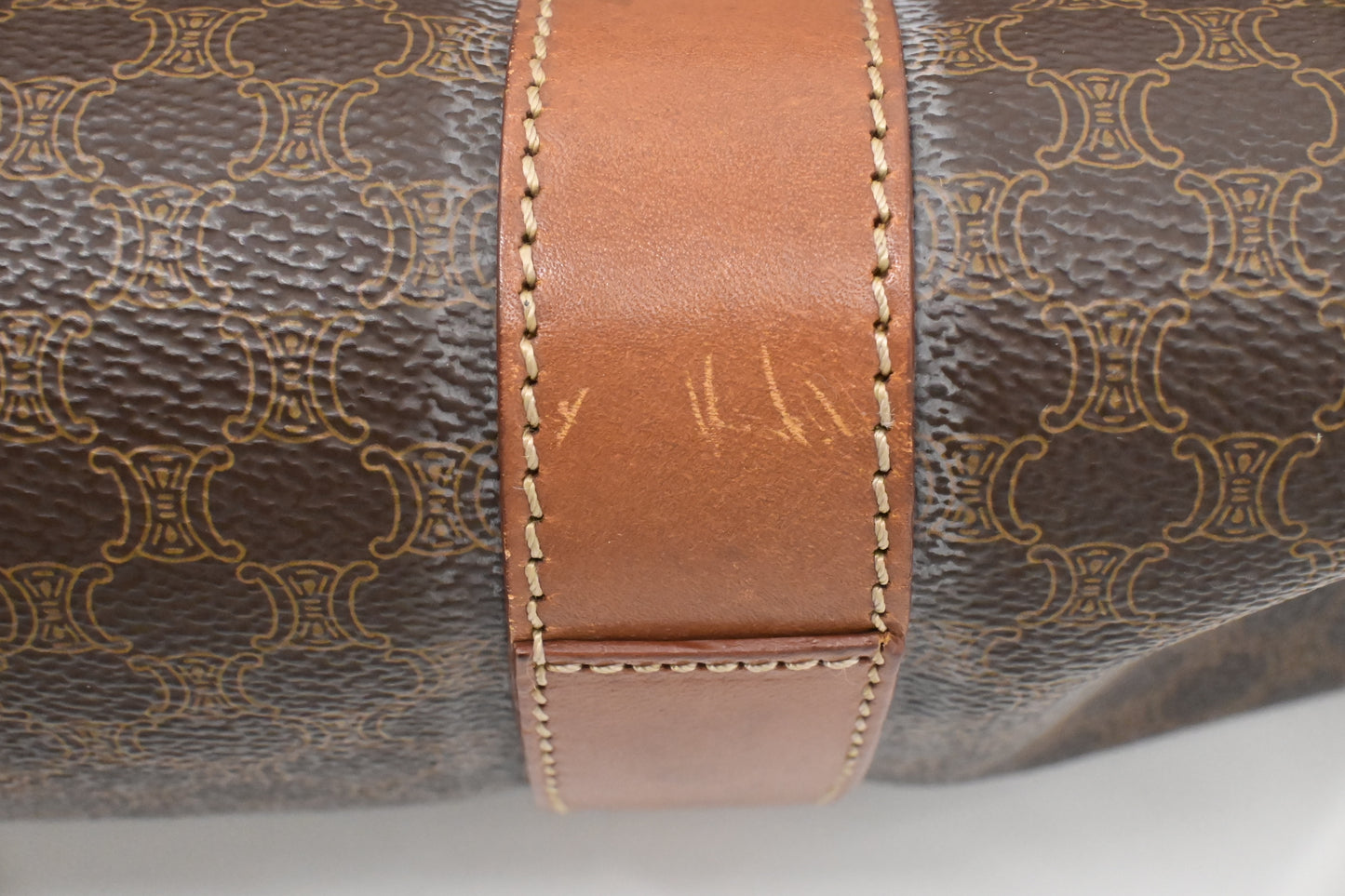 Celine Shoulder Bag in Brown Macadam Canvas