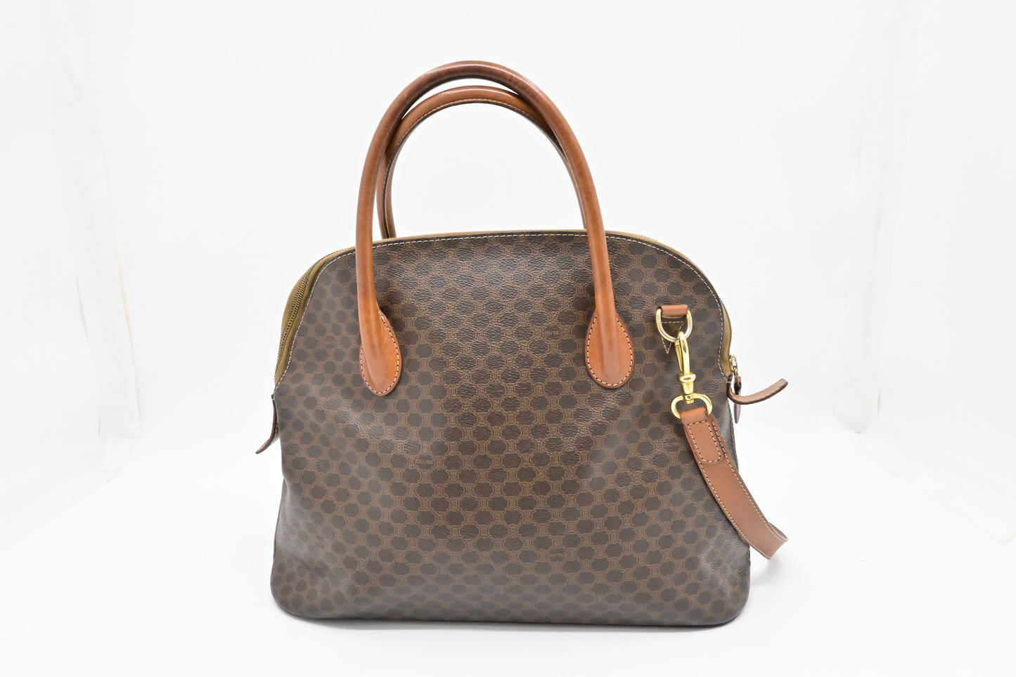 Celine 2-Way Handbag in Brown Macadam Canvas