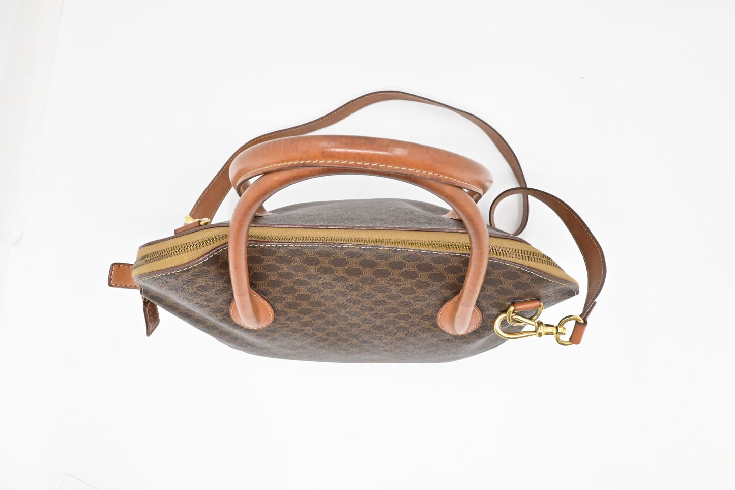 Celine 2-Way Handbag in Brown Macadam Canvas
