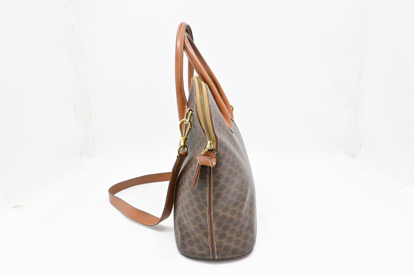 Celine 2-Way Handbag in Brown Macadam Canvas