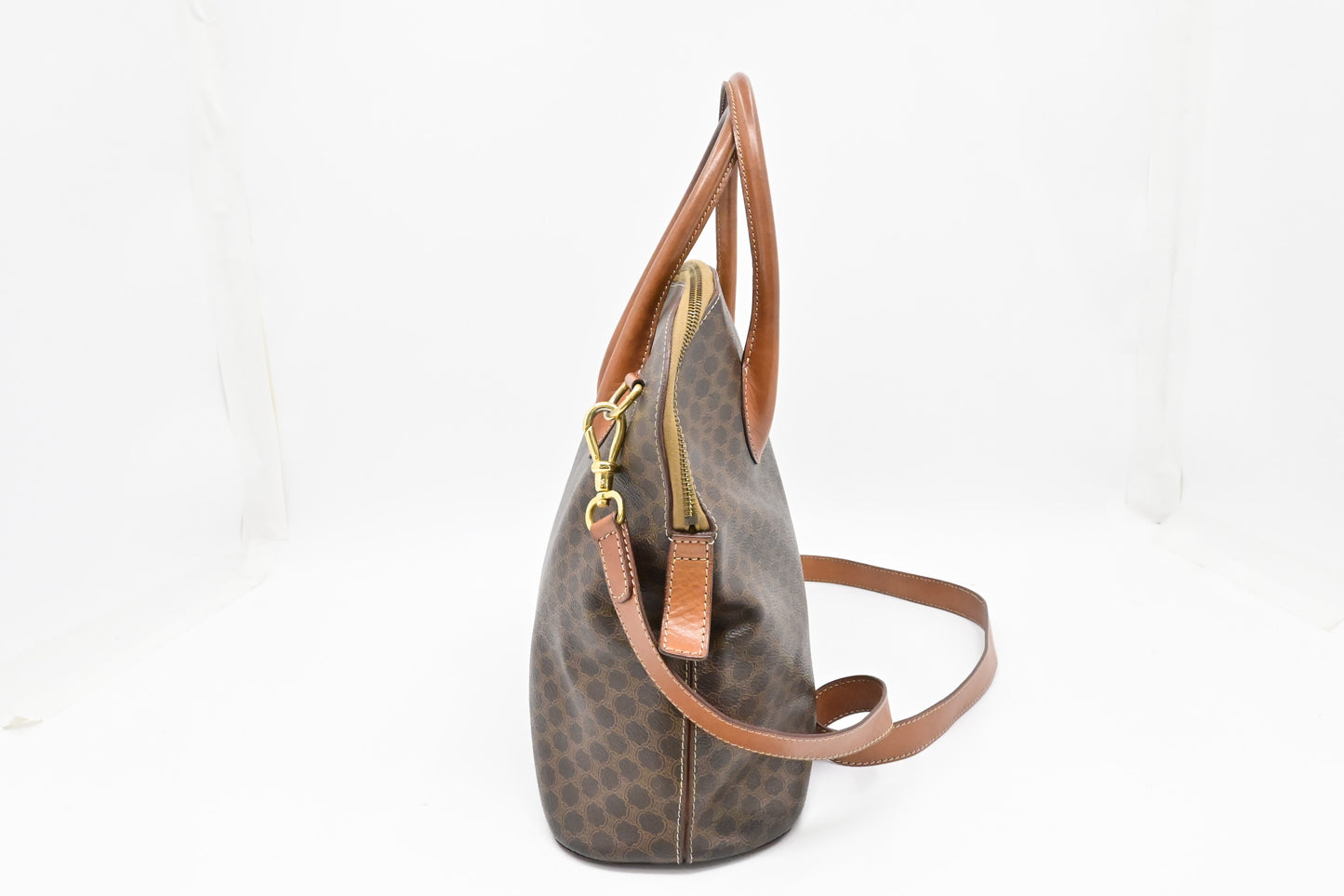 Celine 2-Way Handbag in Brown Macadam Canvas